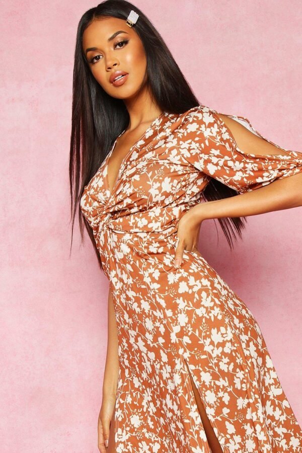 Vestido midi estampado floral - Image 1